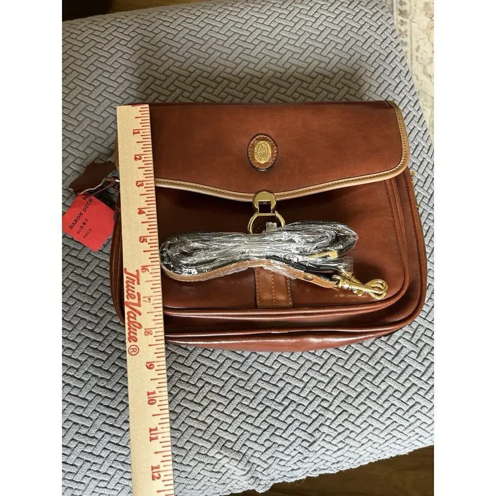 Baron Duck Brown Italian Leather Purse With Tags Handbag Crossbody Classy